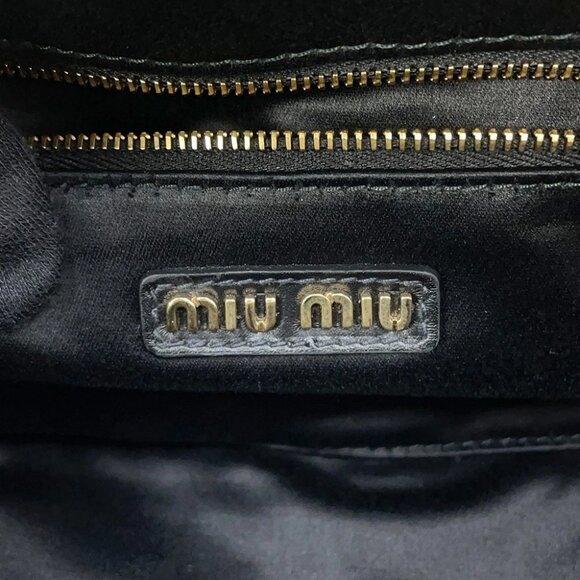 MIUMIU Arkady 2WAY Handbag Leather Black - Picture 12 of 15